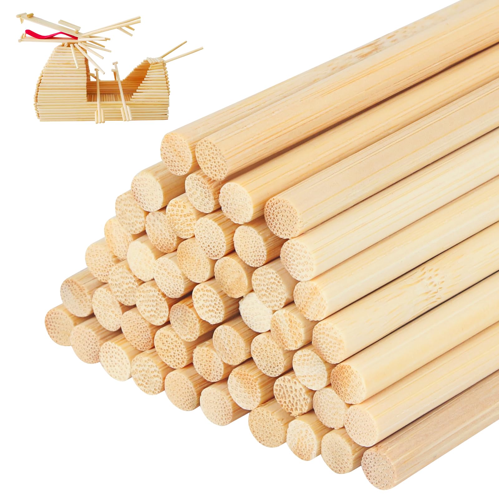 Bastoncini Legno Betulla 8mm 30 Cm 10 Pezzi Artigianato Bastoncini Di