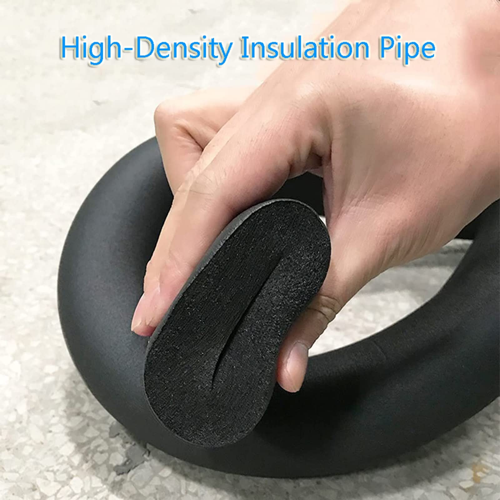 Espuma aislante para tuberías, cubierta aislante de goma negra para tuberías de plomería térmica de aire acondicionado, paquete de 1 (89 MMx30 MMx1,9 M)