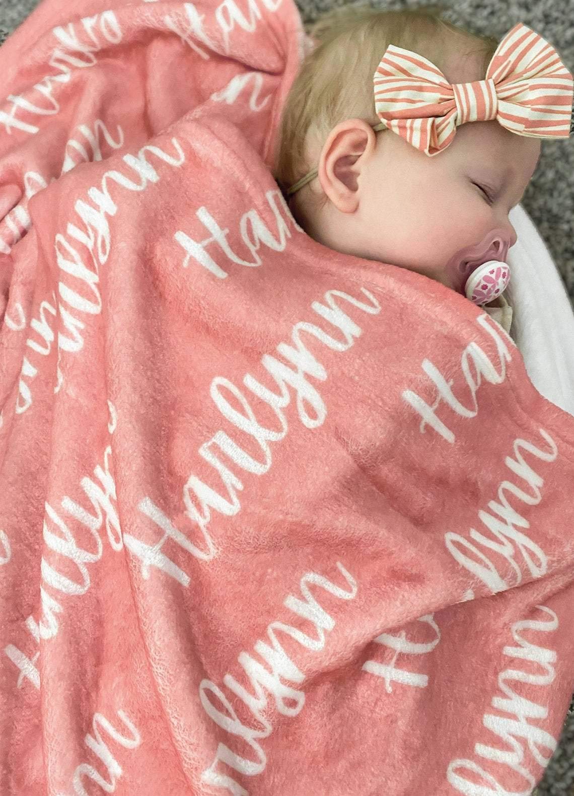Personalized Baby Blankets for Girls with Name. Custom Monogram Name Blanket from Your Names. Custom Name Blanket to My Daughter from Mom & Dad. Gift for New Born Baby Baptism, Christmas, Thanksgiving