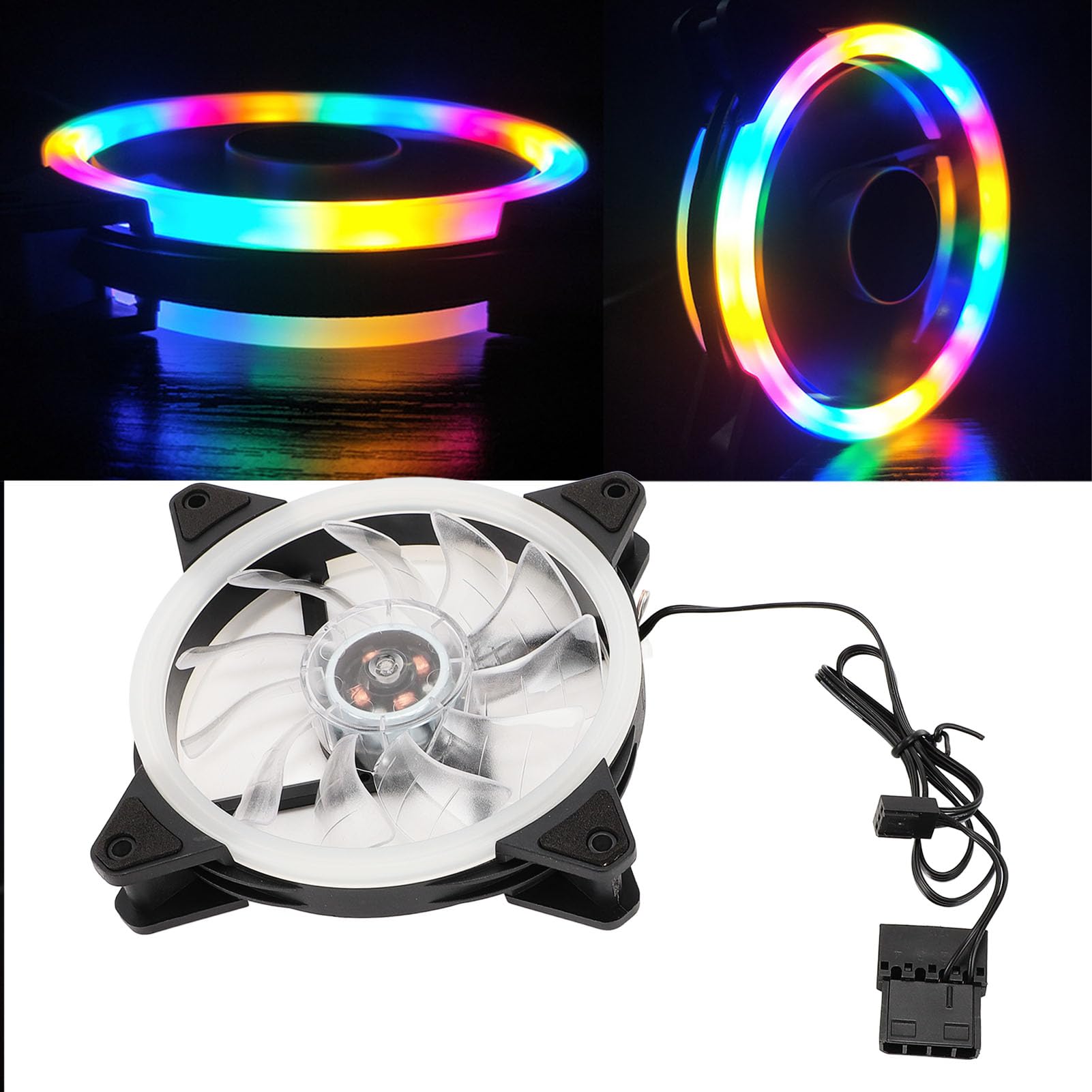 Amazon.co.jp: 120mmコンピュータケースファン、1200RPMダブルループ