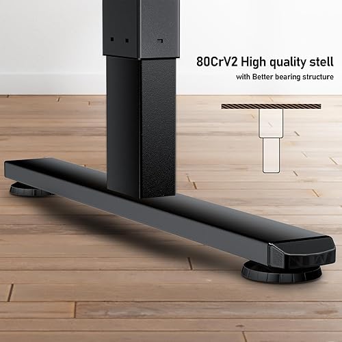 Miniatura 7 de Escritorio eléctrico de altura ajustable, escritorio de pie sentado de 48 x 24 pulgadas, escritorio ergonómico para computadora con 2 ganchos para