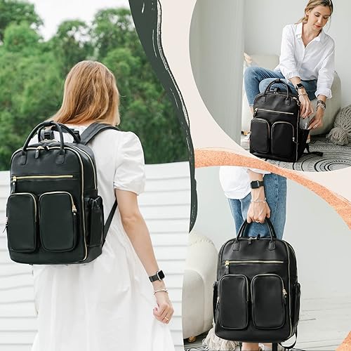 Miniatura 2 de Mochila Mominside de piel con 18 bolsillos para mamá papá bolsa de viaje para niños y niñas bolsillo grande húmedo 4 bolsillos aislantes estación de