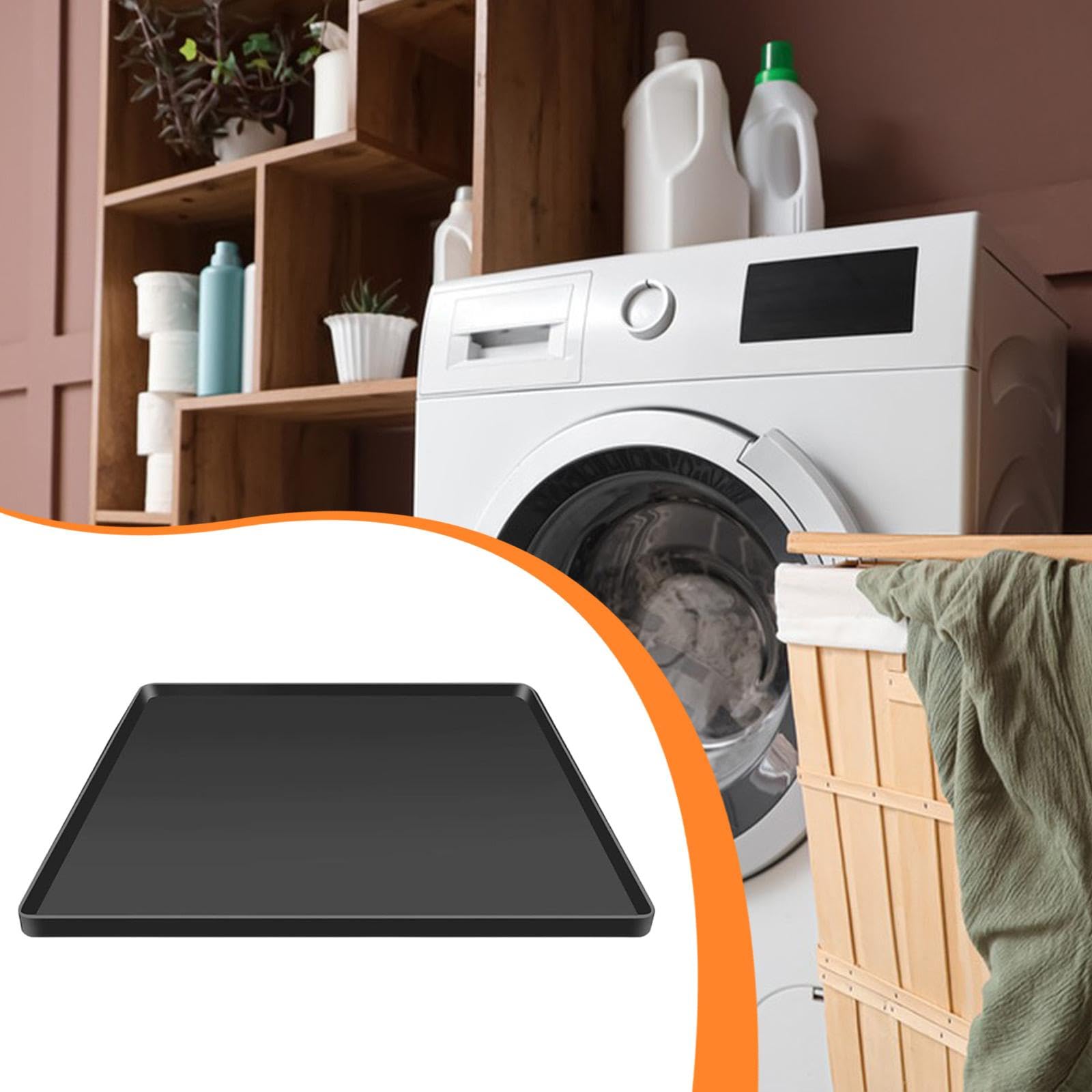 Sharplace Abtropfschale für Waschmaschine und Kühlschrank, rutschfest, wasserdicht, 60 x 60 cm, vielseitig verwendbar, für Waschmaschine und Kühlschrank, Schwarz