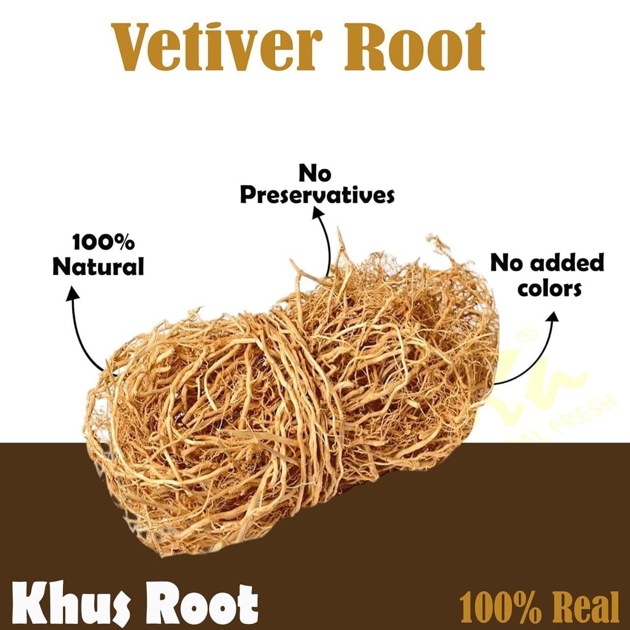 aj Vetiver Root 100g Khus Root Vetiveria Zizanioides Vala Kas Ramacham Vetiver for Hair Growth Healthy Skin (Pack of 1 X 100g)