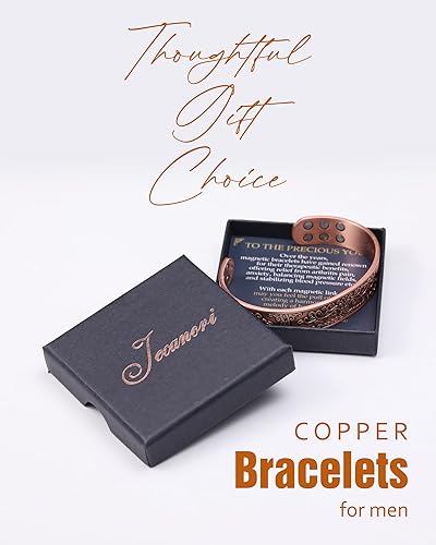 Miniatura 7 de Jecanori Pulseras magnéticas de cobre eficaces para hombres, pulsera magnética ultra fuerte con herramienta de tamaño