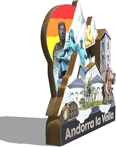 Miniatura 2 de Andorra la Vella Andorra - Imán de nevera con imán de madera 3D, monumentos de viaje, decoración coleccionable a mano, 2