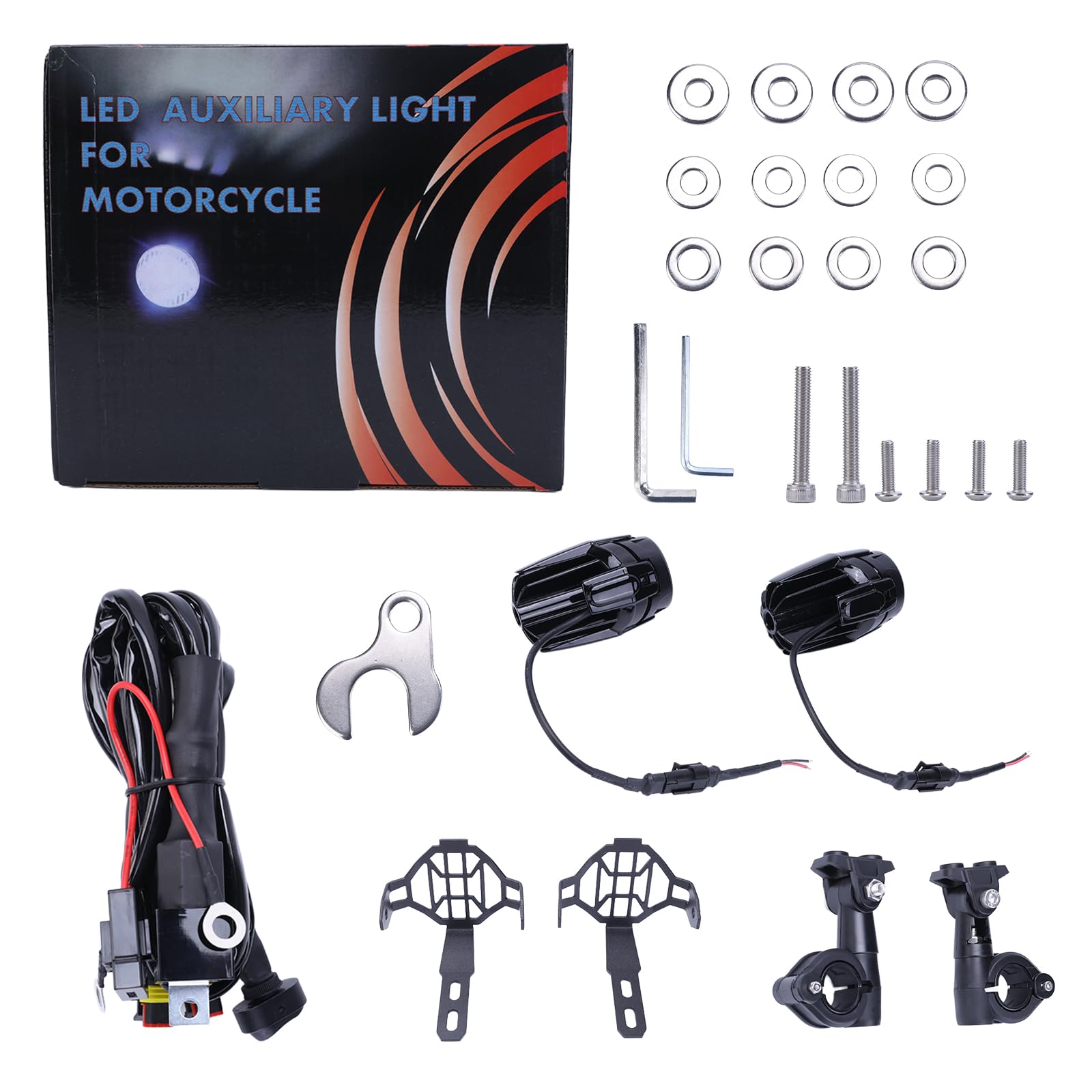 LED Motorrad Nebelscheinwerfer, IP67 wasserdicht Zusatzscheinwerfer Zusatz Licht Tagfahrlicht für BMW R1200GS F800GS Versys KTM