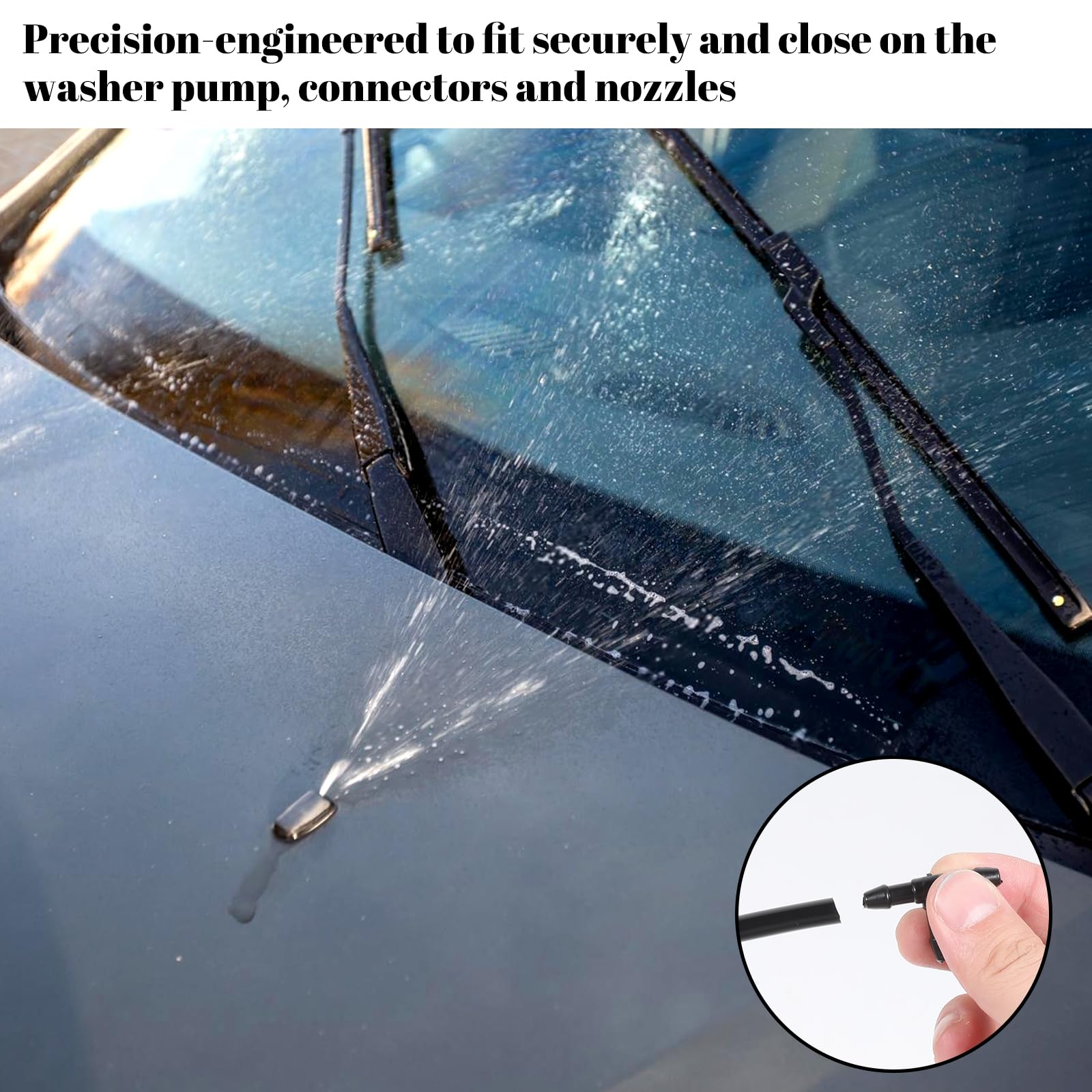 HUAZIZ 3 Meter Universele Ruitenwissersysteem Slangset - Ruitenwasserreparatie Met 30 Slangverbinders en 4 Spuitmond voor Automotive