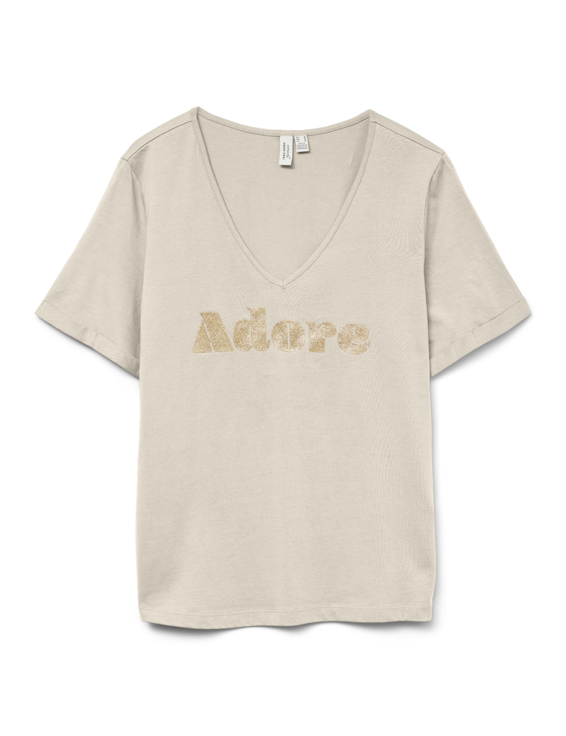 Vmfadora S/S V-Neck T-Shirt JRS Btq Ga, Birch, S
