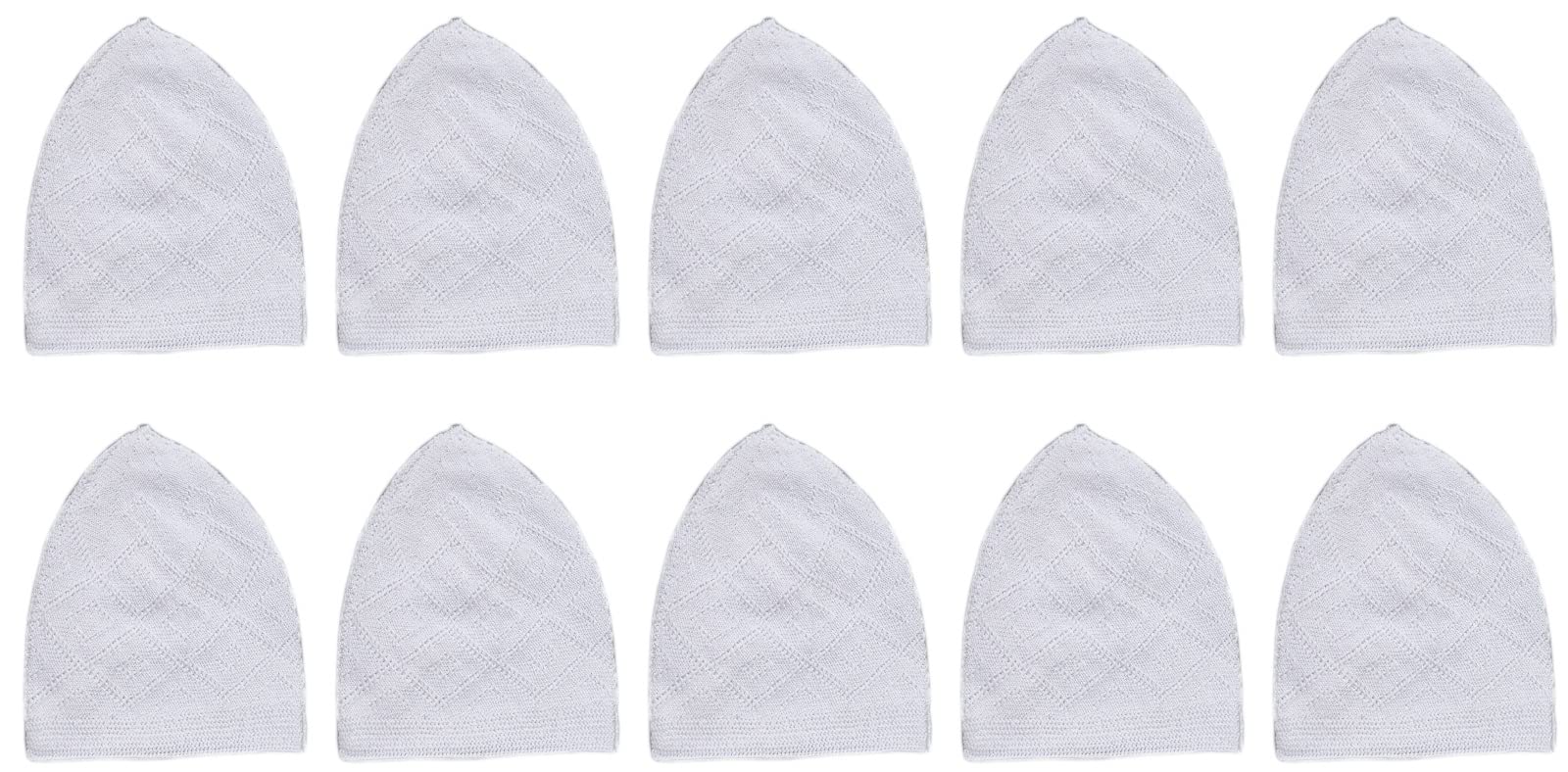 FAF e-TRADERS Muslim Prayer Cap for Men Turkish Stylish Knitting Cap Pure Cotton (Pack of 10 Family Pack) (White)-picture-53