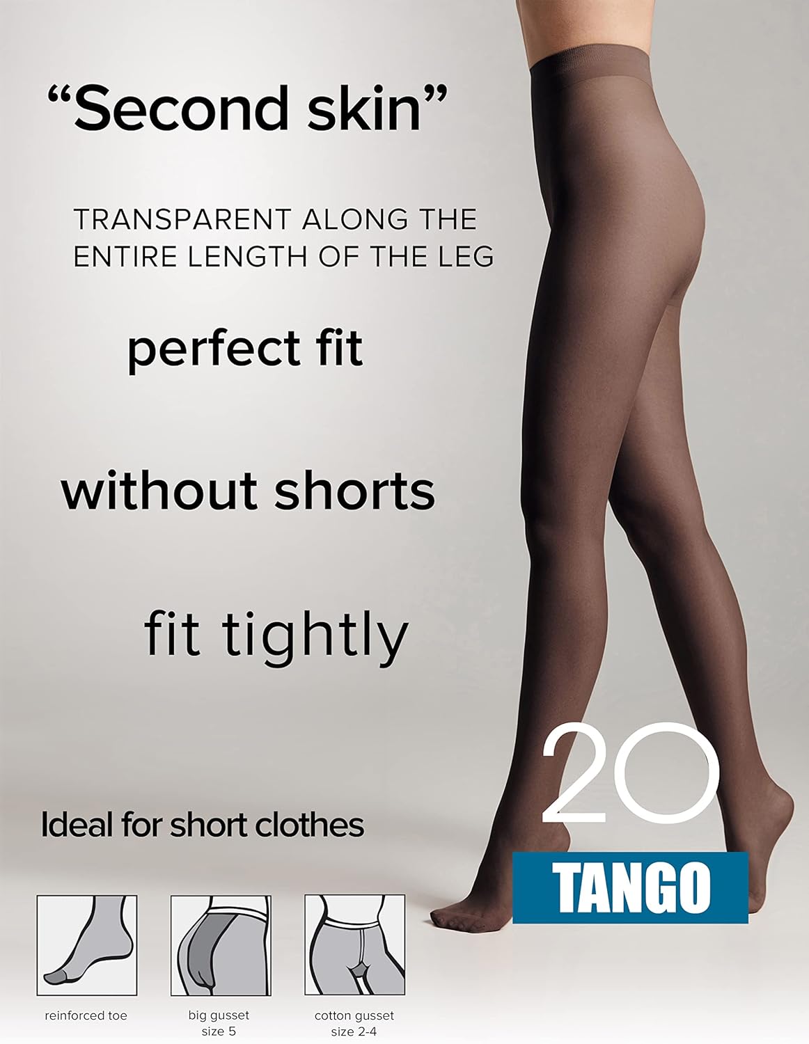 Conte Tights Sheer to Waist Pantyhose with Satin Silky Touch Effect, Tango 20 Den - Image 3