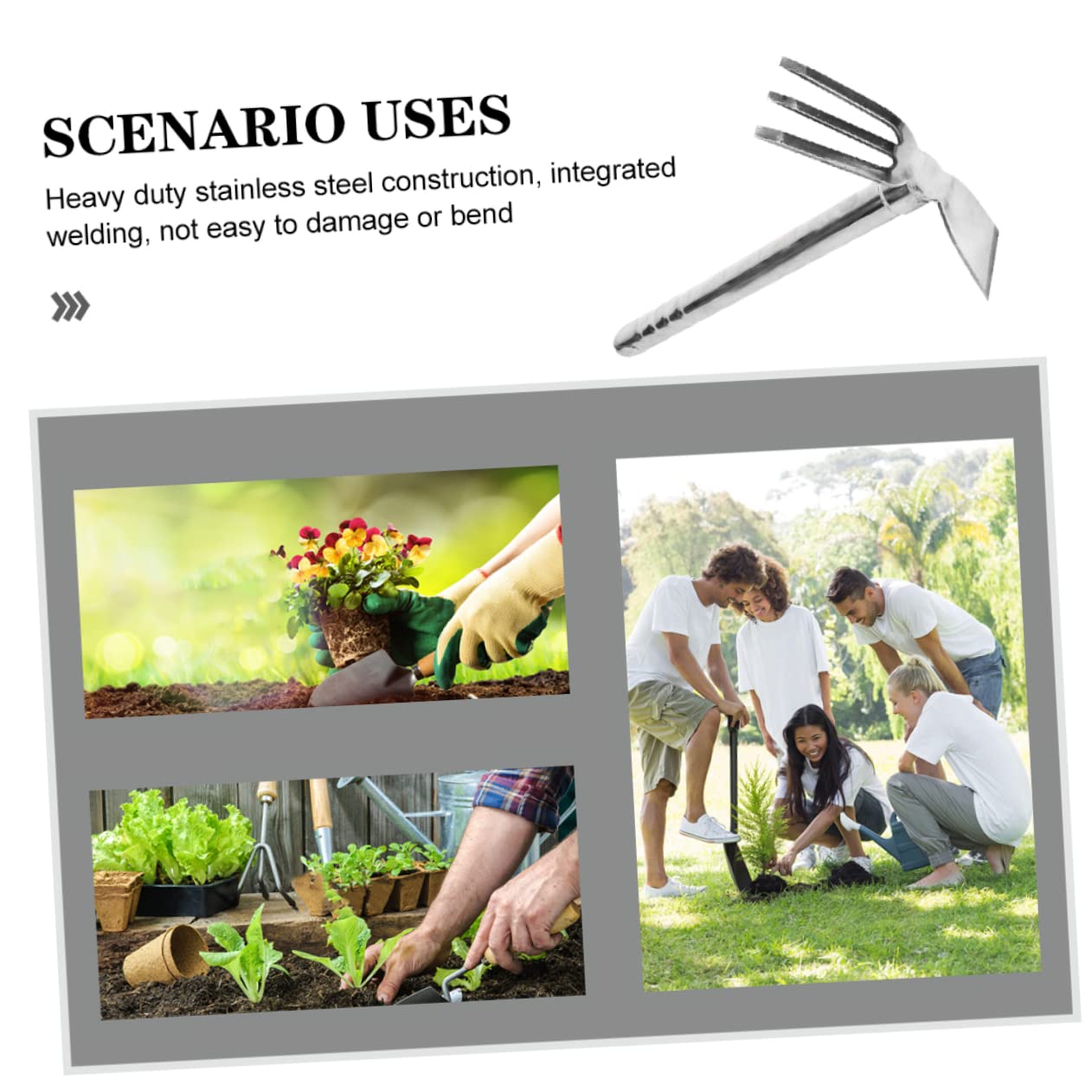 Piccola Vanga in Acciaio Inossidabile per Giardino e Orto, Strumento Manuale per Zappare, Sbattere Terreno, Coltivazione, Giardinaggio, Agricoltura