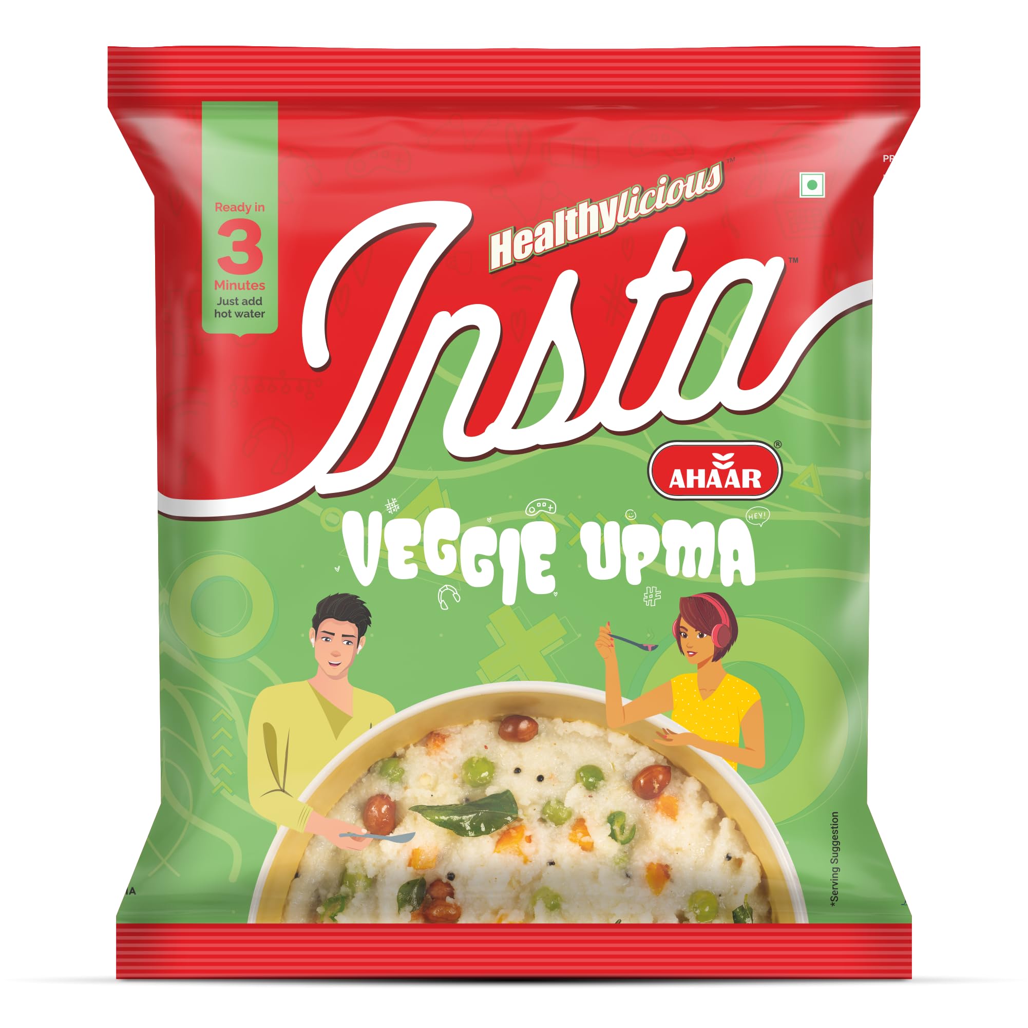 Insta Ahaar Veggie Upma - 60g | Ready-to-Eat | Instant Snack (B0D4DV4SGJ) Amazon Price History, Amazon Price Tracker