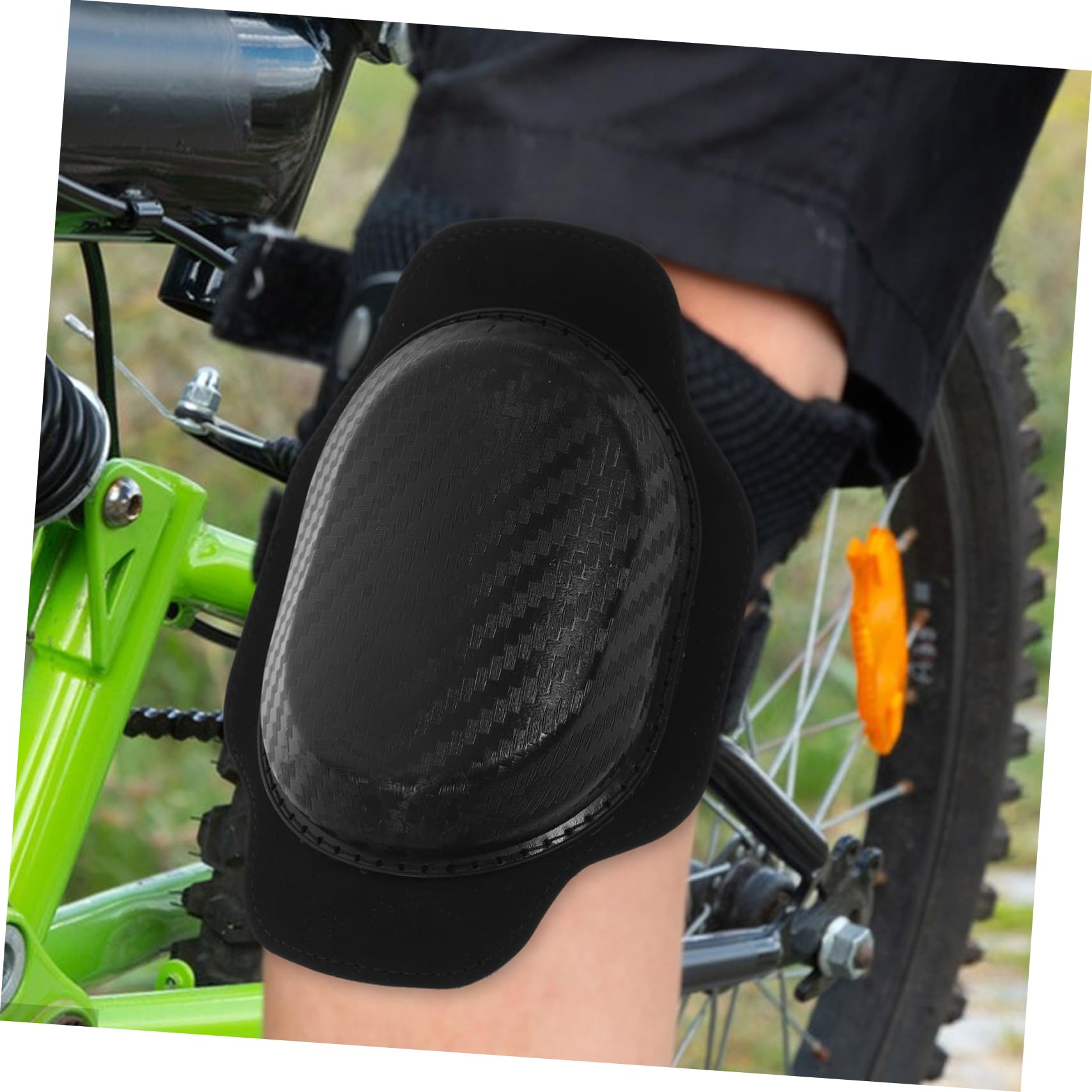 OSOLADY 1Pair Comfortable Adjustable Motorcycle Knee Guards Ergonomic Protective Pads for Cycling High Impact Resistant Material for Dirt and Mountain Bike Use Stability
