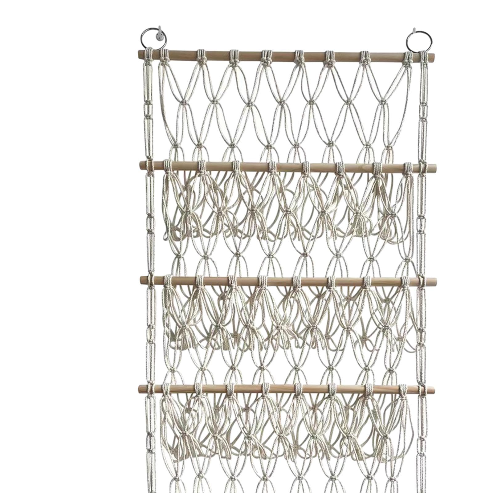F Fityle Animal relleno red para juguetes hamaca colgante de pared organizador baño guardería niños almacenamiento de juguetes de peluche macramé bohemio para, beige