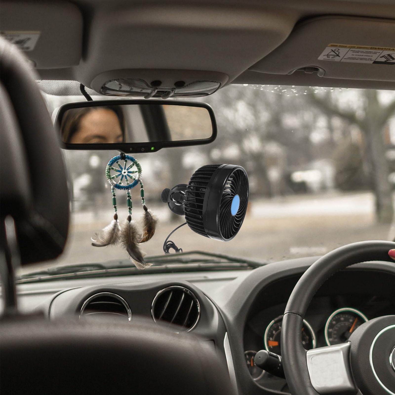 Zerodeko Ventilador de Coche Ventosa de 6 Pulgadas, 12v, Abs