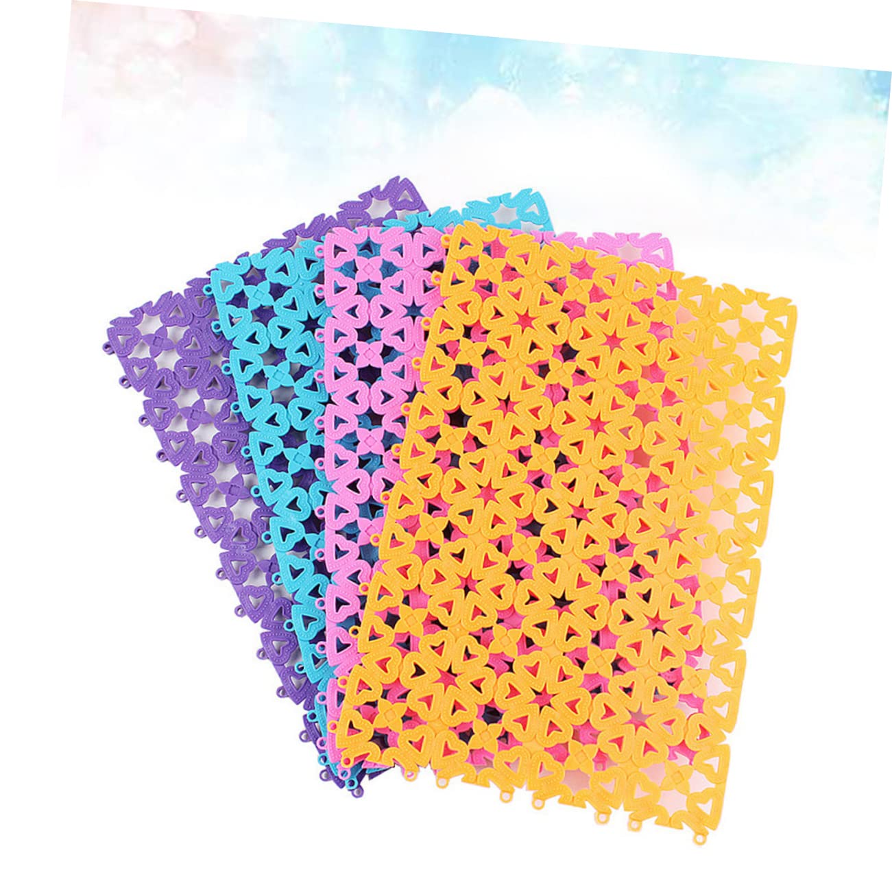 Ipetboom Tappetino per Gabbia Animali Domestici 4 Unitá in PVC Antiscivolo Traspirante Motivo Cuore per Gabbie di Conigli e Cani Facile da Pulire Colore Casuale