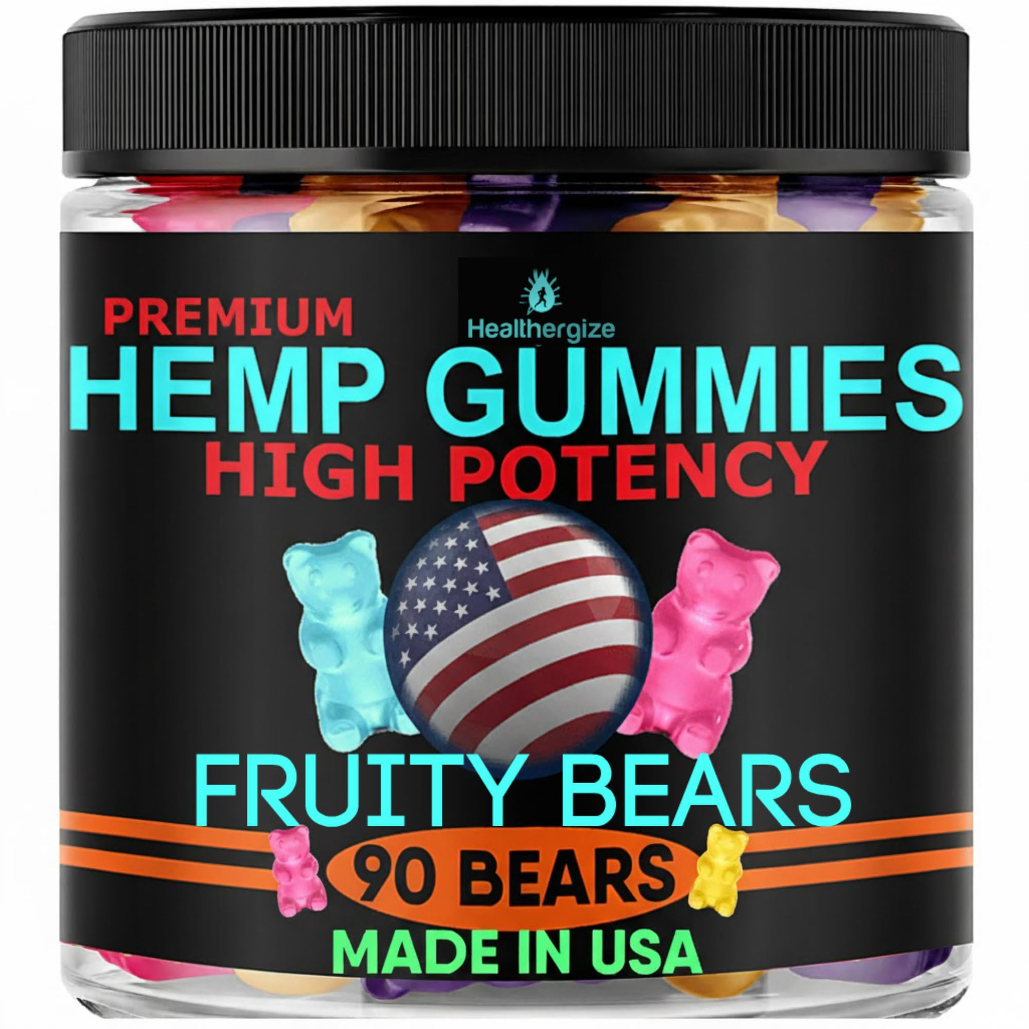 Hemp Gummy Edibles Calm Sleep-Support Peace and Relaxation-High Strength, Tasty Fruity Flavors-Made in USA