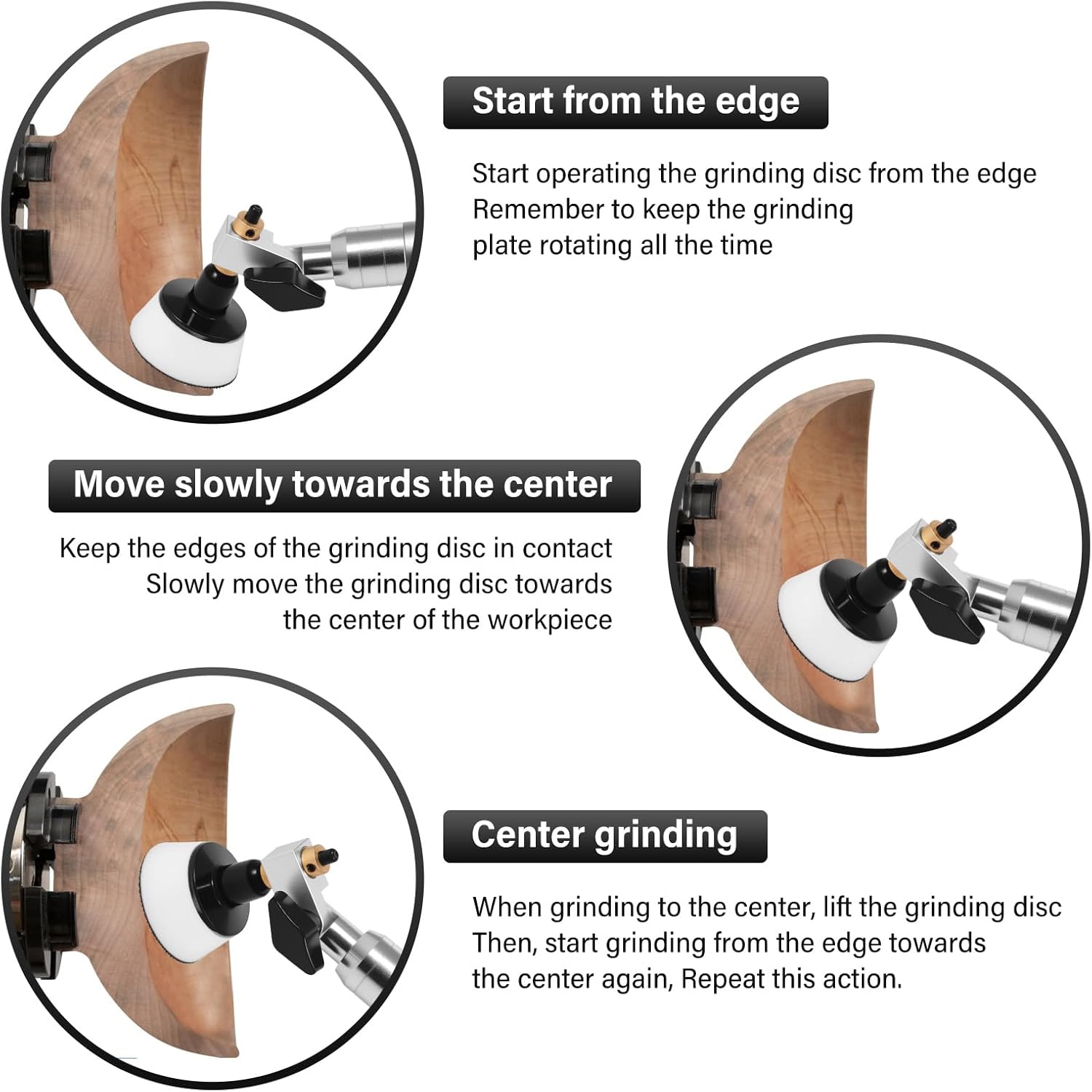 Bowl Sander Tool Kit, Dual Bearing Head, Ergonomic Adjustable Hand Bowl Grinder Tool with 75 Sandpaper and Rotating Head for Woodworking
