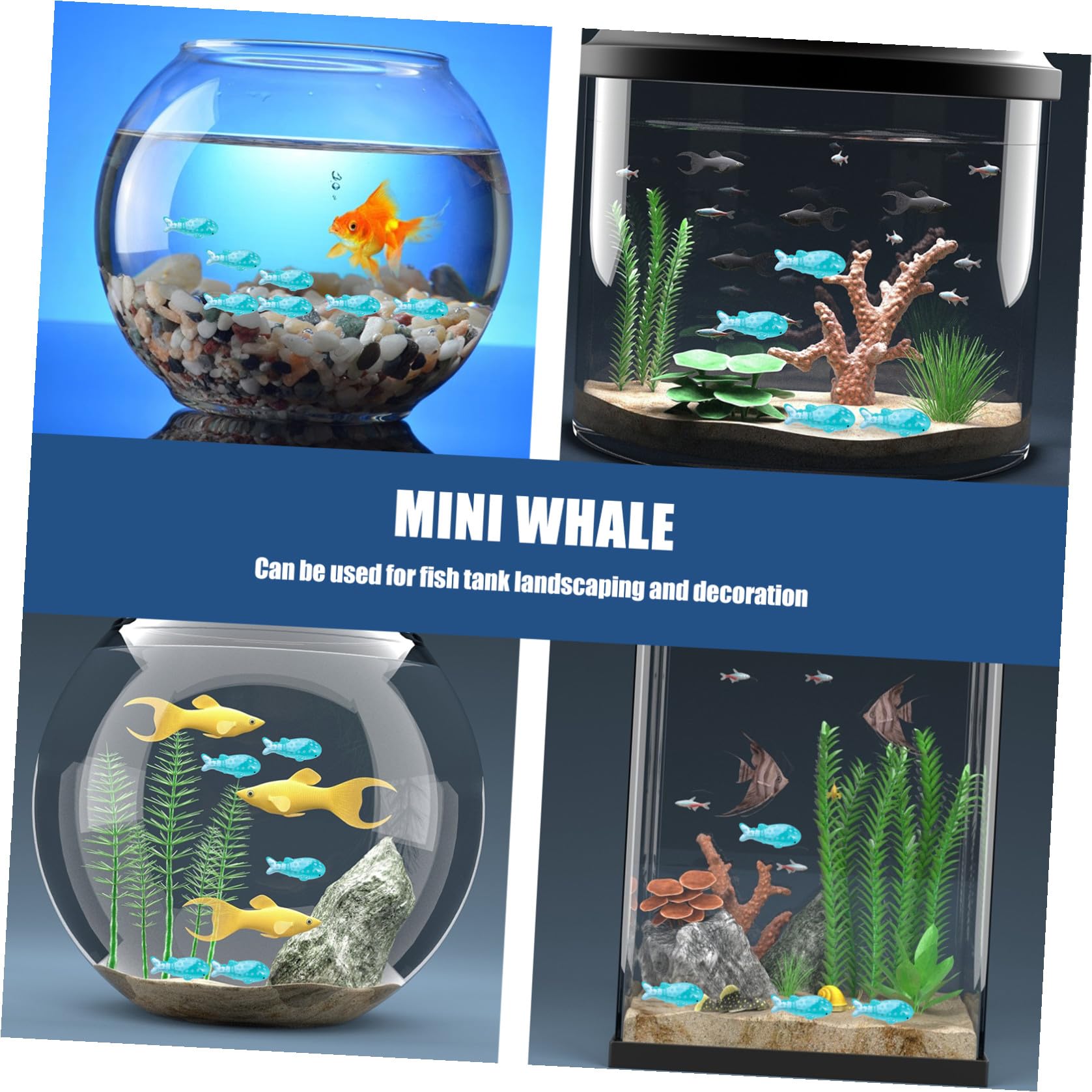 Housoutil 150piezas Adornos De Acuario De Ballena De Decoración De Paisaje para Peceras Mini Ornamentos De Accesorios para Acuarios De Agua Dulce y Salada