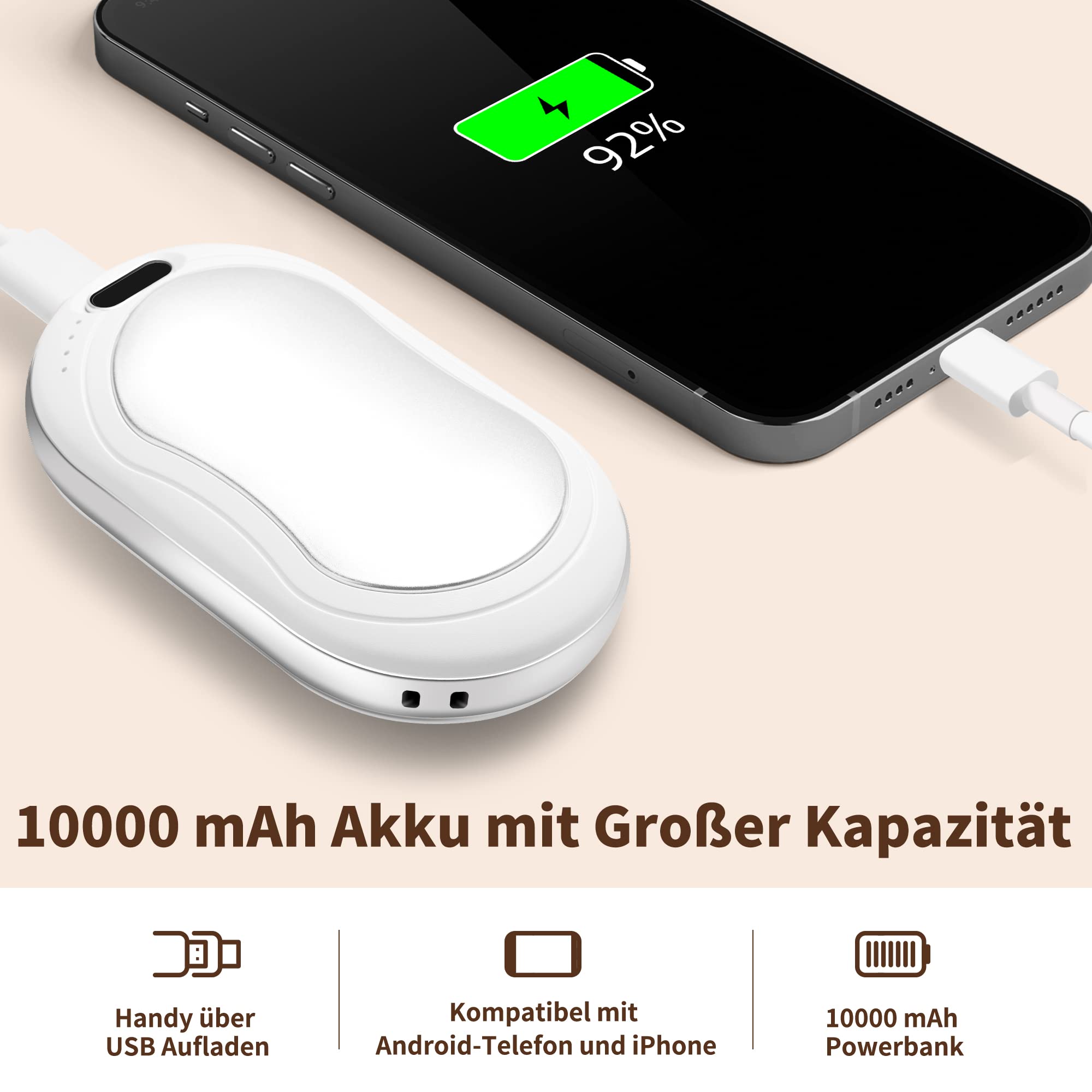 Wiederaufladbare Handwärmer 2er Set - Magnetisch Mit 3 Temperaturstufen