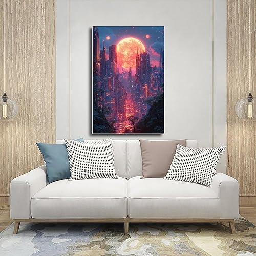 Miniatura 5 de XAHOR Cyber Y2K Vaporwave Wall Art  Retro Futuristic Poster for Aesthetic Room Decor Canvas Poster Wall Art Decor Print Picture Paintings for Living