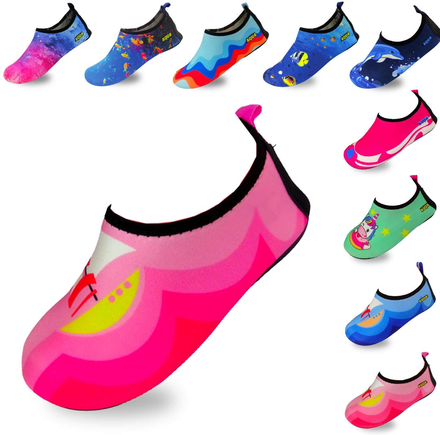 Quick-Dry, Non-Slip, Lightweight Swim Shoes for Summer, Beach, Sea & Pool – for Boys, Girls, Babies, Toddlers & Little Kids – Sail Pink, Toddler 8