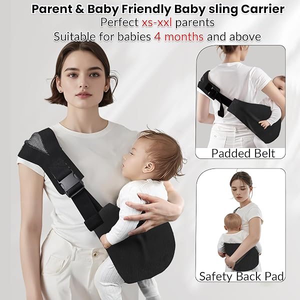 Baby Sling Carrier | Adjustable Front & Back, Adjustable Sling Easy Toddler Carrier Comfortable Baby Wrap Carrier Baby Carrier Wrap for Newborn Up to 6M-3 Years(Corduroy) - 3