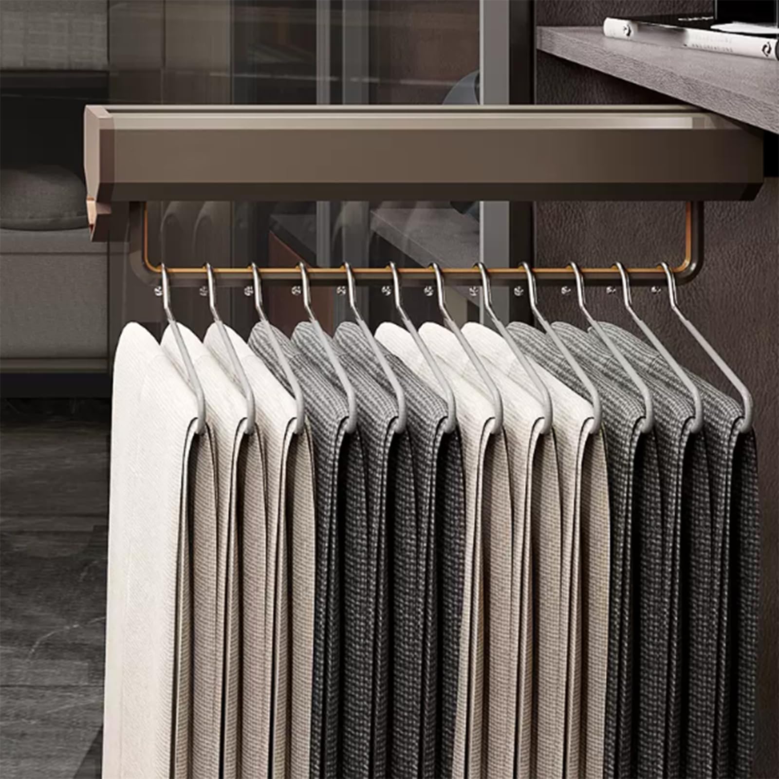 Porte-pantalons coulissant haut de gamme pour l'armoire et la penderie