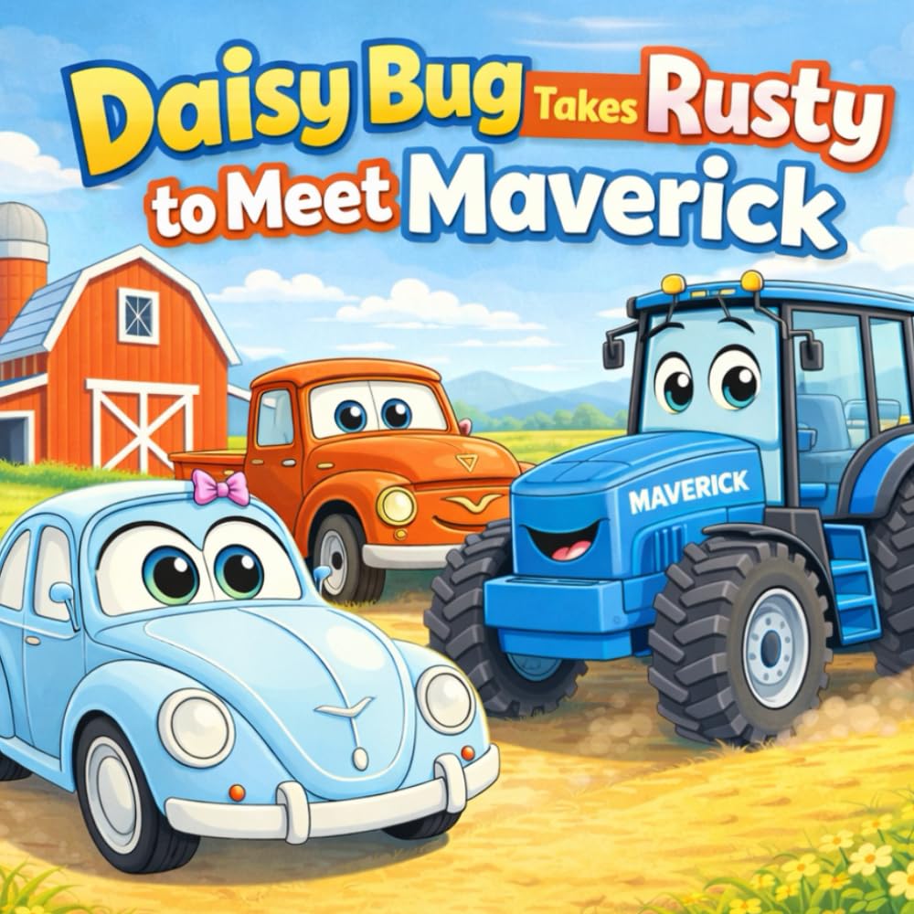 Daisy Bug Takes Rusty to Meet Maverick: A Farm Adventure Storybook for Kids Ages 3-7: A Cute Farm Vehicle Story About Friendship, Teamwork, and Helping Others