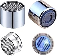 Vista 12 de Aireador de grifo hembra con ángulo ajustable para fregadero de cocina, filtro de grifo para fregadero de baño con carcasa de latón macizo cromado