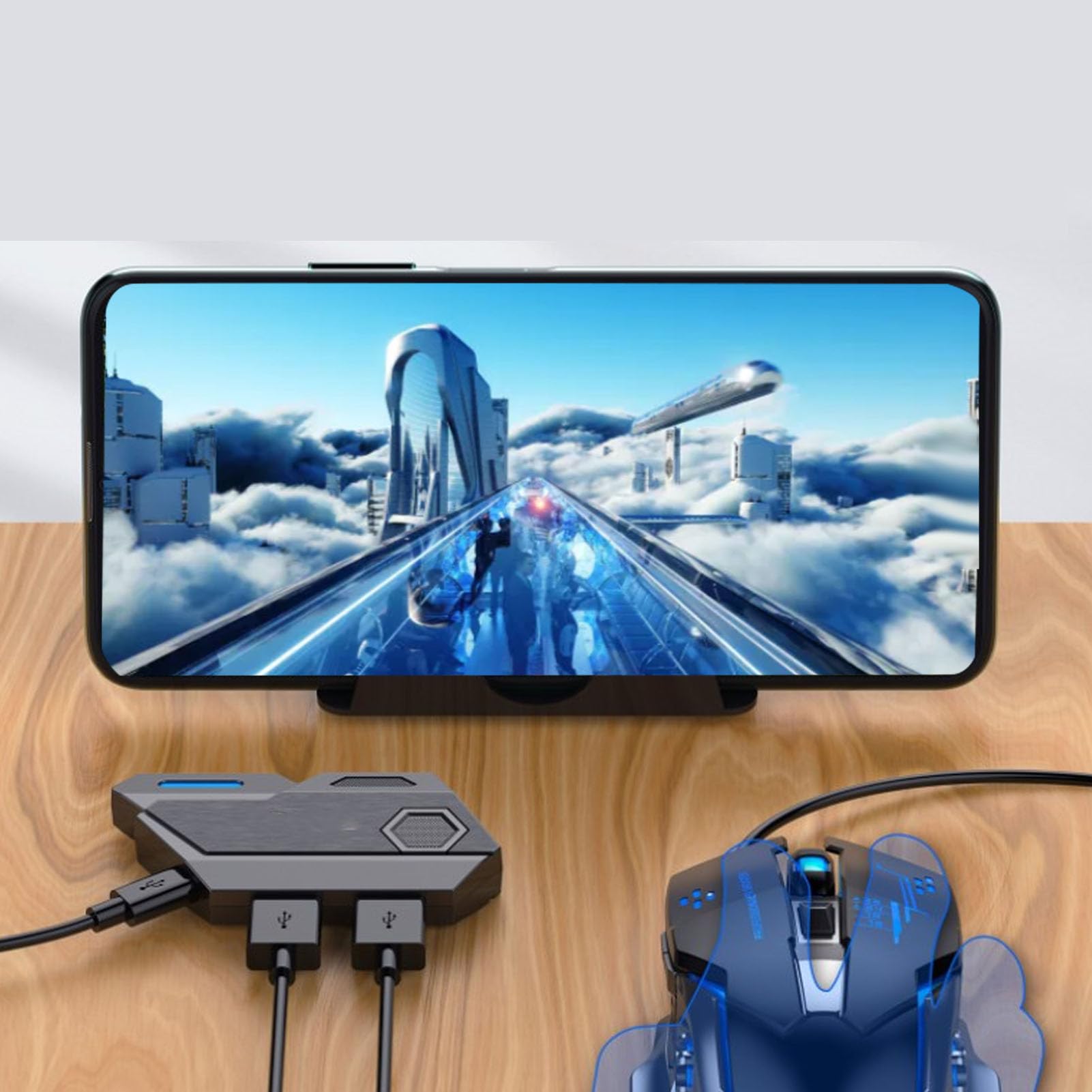 Gaming Keyboard Myse Converter Combo 4 w 1 pojedynczy mobilna gra klawiatury Klawiatura Myszka Adapter Zestaw telefonu dla profesjonalnych graczy ABS Plastikowe czarne