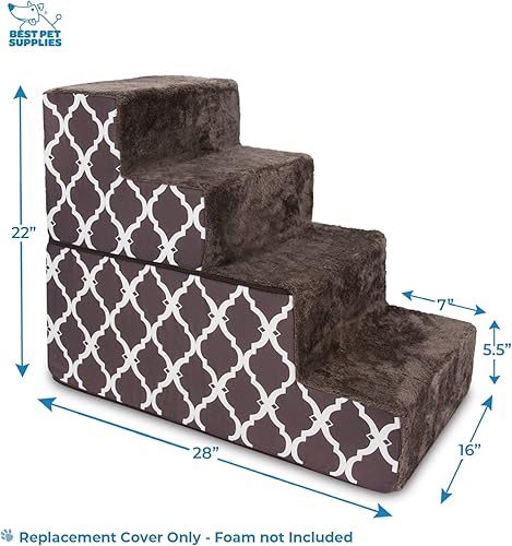 Miniatura 4 de Best Pet Supplies Funda plegable para escaleras de mascotas para rampas de espuma para perros, deslizamiento de repuesto con superficie