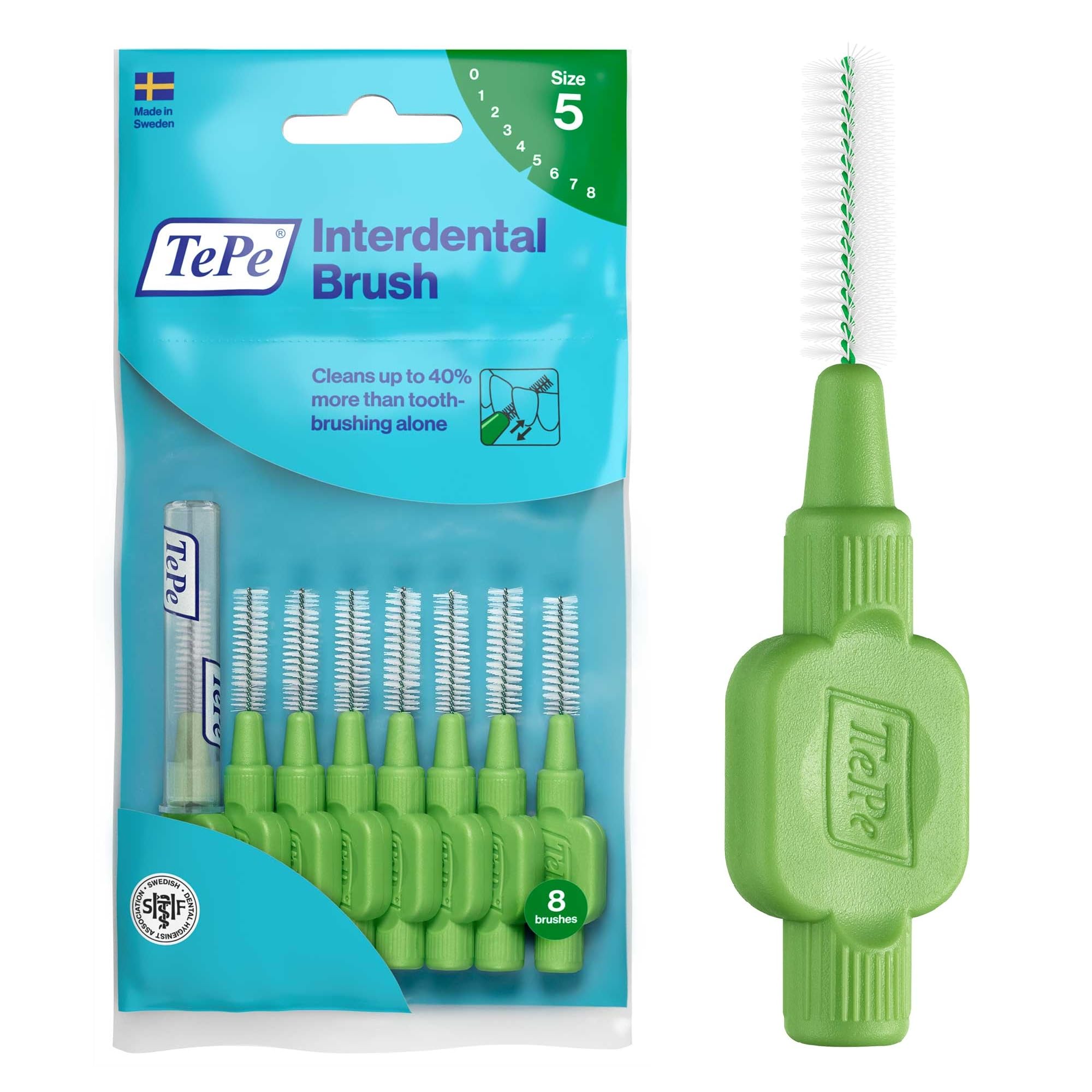 TePe Arayüz Fırçası, Orijinal, Yeşil, 0.8mm/ISO 5, 8 adet