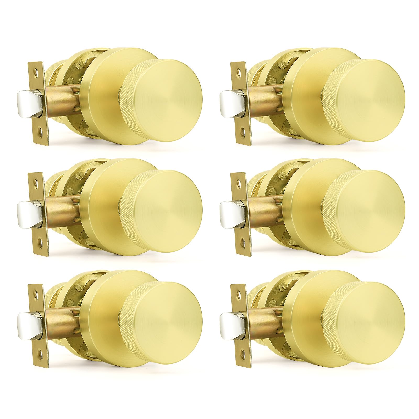 Brushed Nickel Privacy Door Knobs - 6 Pack -7