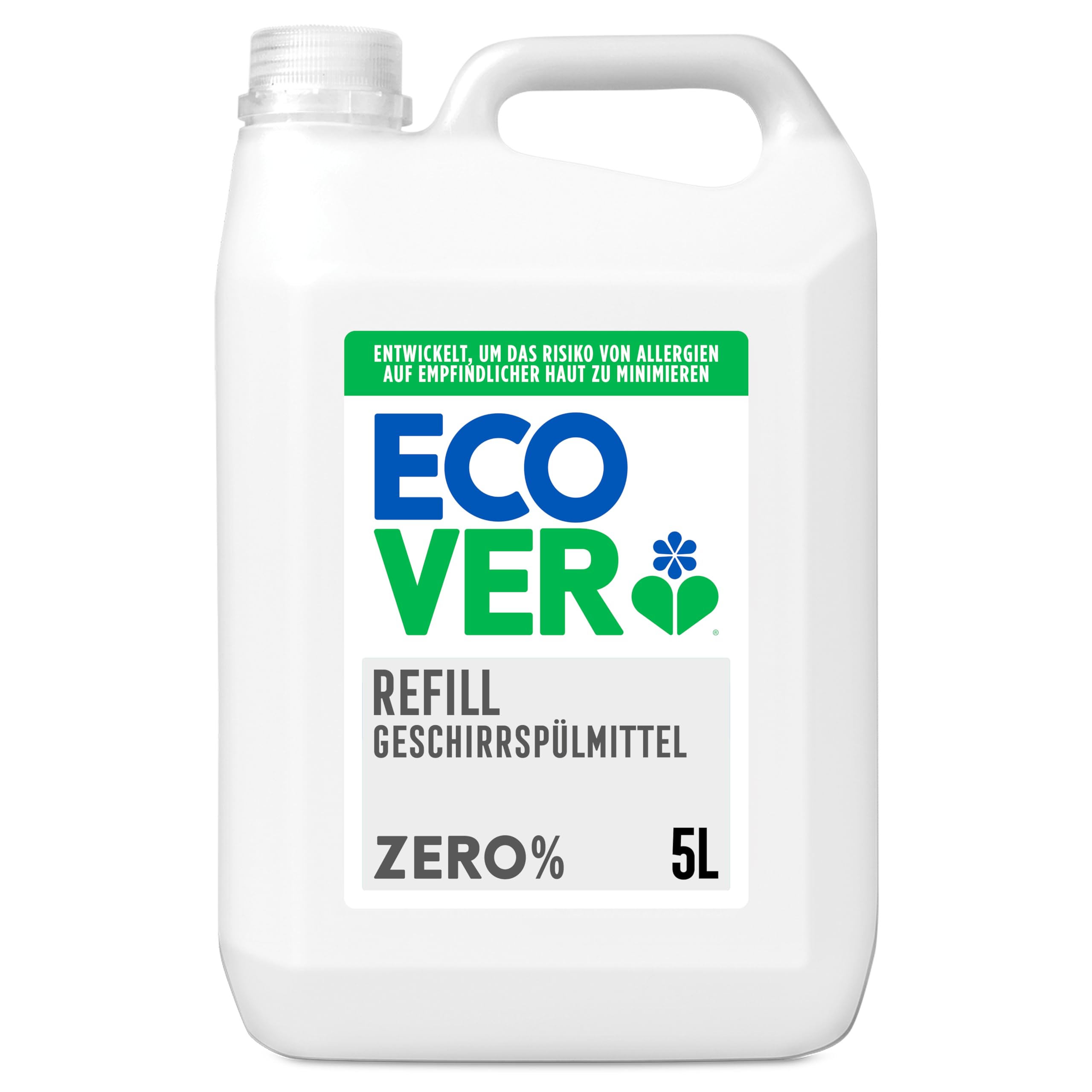 Zero Washing Up Liquid Refill, Tough on Grease and Grime, Dermatologically Tested, 5L