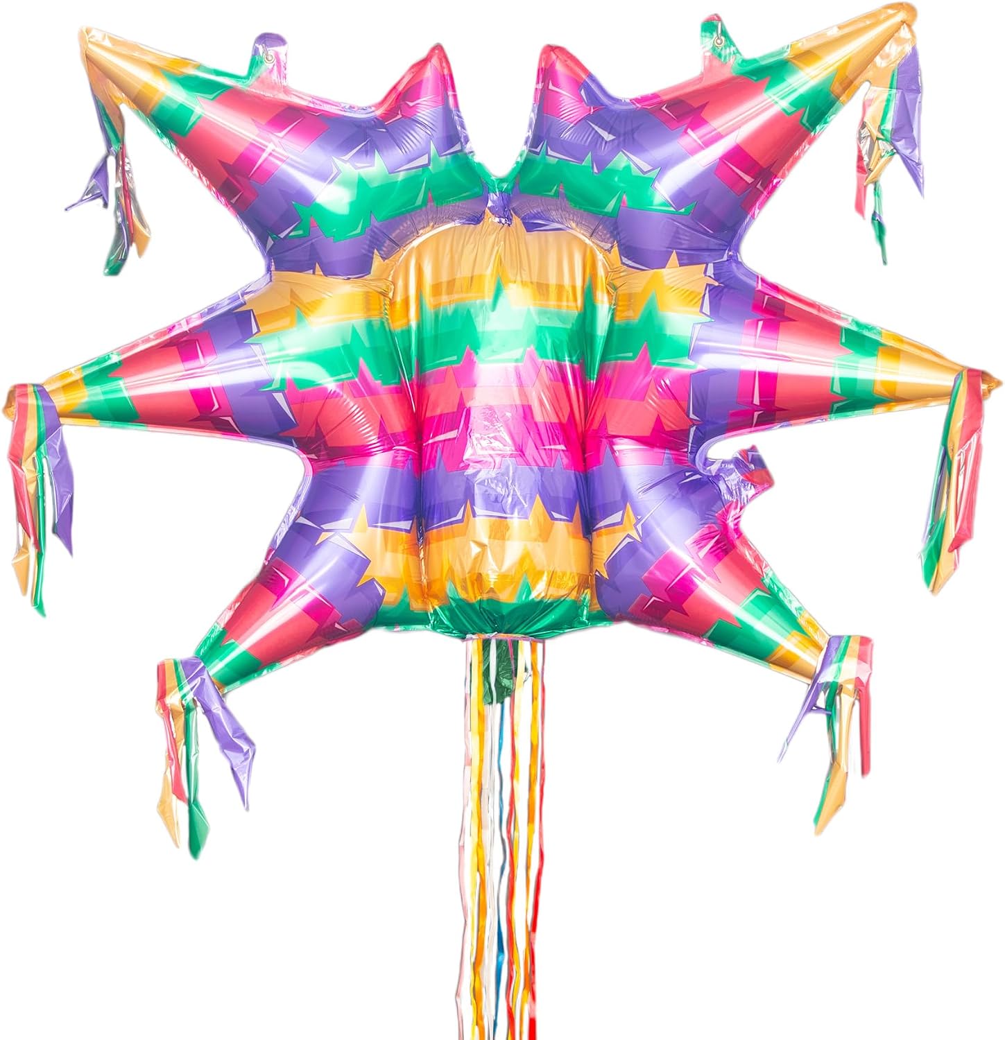 Windy City Novelties - Inflatable Star Mylar Pinata with Pull Strings - Reusable