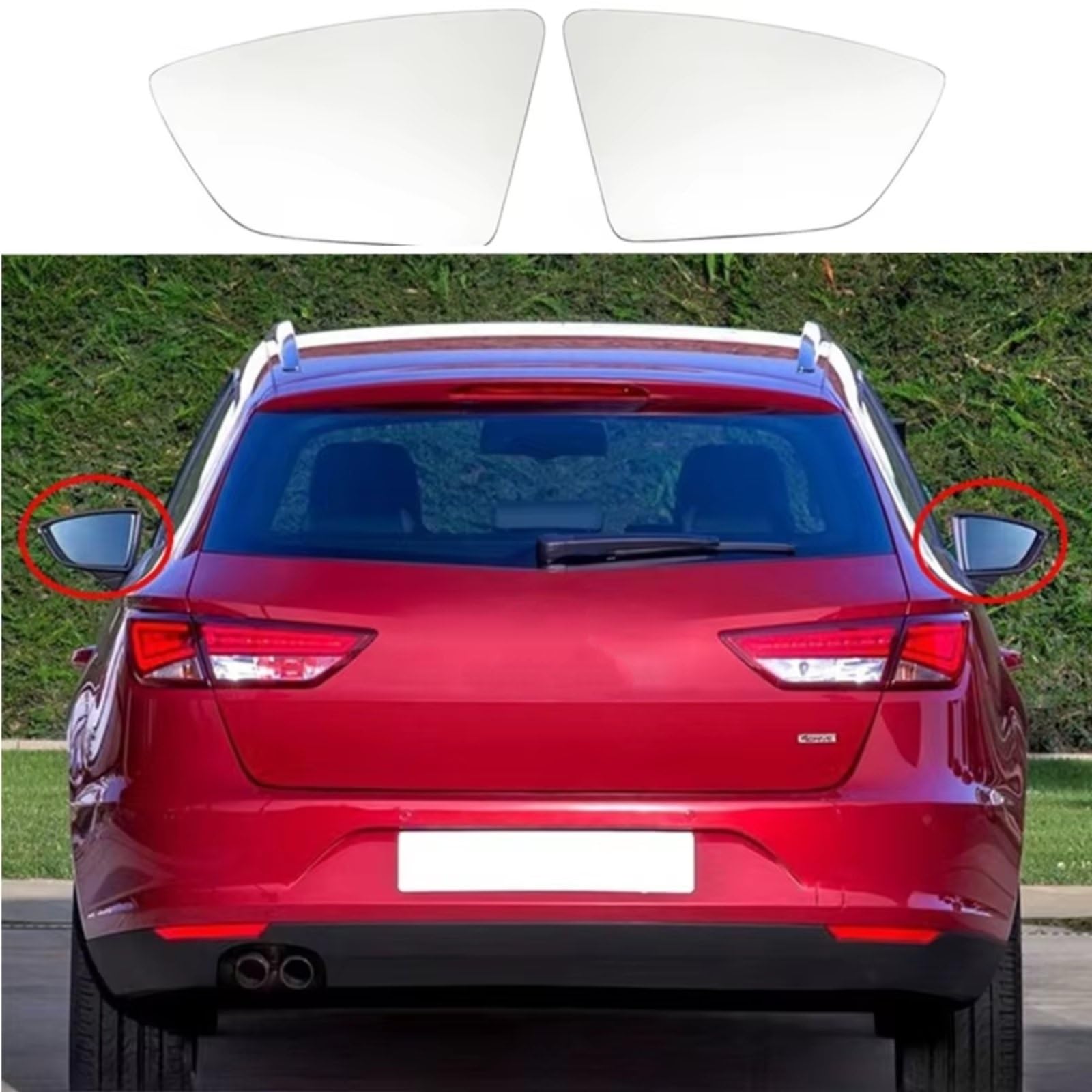 Vetro Specchietto Lato Per Seat Per Leon MK3 Per Ibiza MK5 Vetro Retrovisore | Sostituzione lente retrovisore in vetro riscaldato specchietto laterale auto 5F0857522A 5F0857521A(Pair)