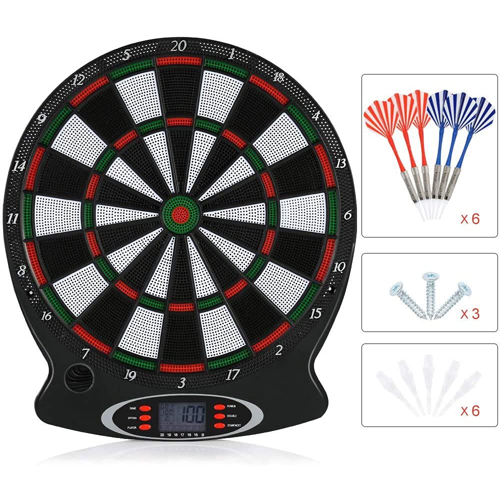 Jeu de fléchettes électronique Hobby Tech - Cible électronique avec 6 fléchettes