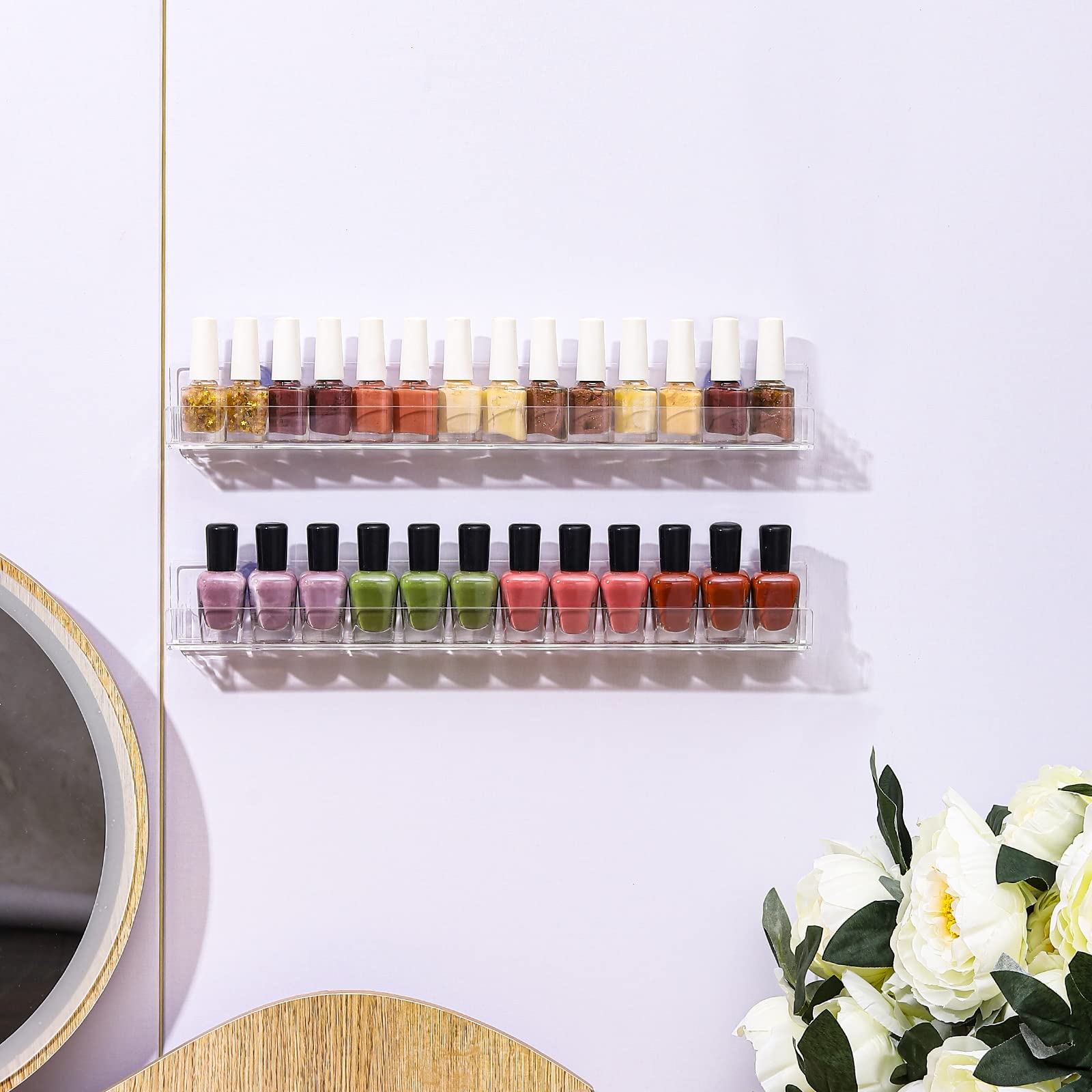 Snapklik.com : SuoXing 15 Inch 6 Pack Nail Polish Racks For The Wall