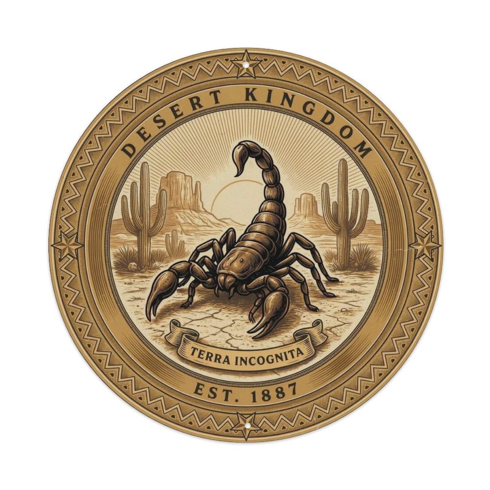 Vintage Scorpion Desert Metal Tin Sign Plaque