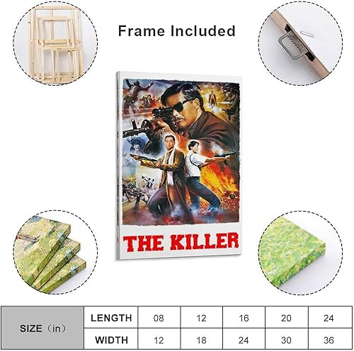 Miniatura 2 de Pósteres de películas retro The Killer de los años 80, impresión artística de pared, foto de pintura, póster colgante para decoración de dormitorio