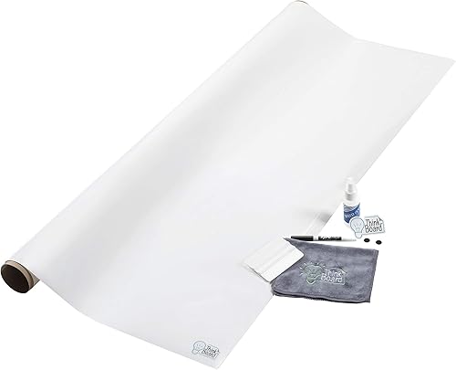 Think Board Premium 4'x12' blanco Adhesivo ultramovible pizarra blanca etiqueta de pared Pelar y pegar pizarra de borrado en seco para oficina,