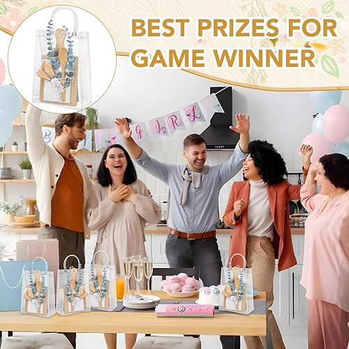 Miniatura 5 de 110 piezas de premios de baby shower para ganadores del juego, 12 juegos de baby shower, tabla de queso de bambú, toalla de cuchara, tallos de