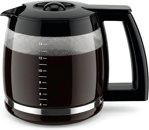 14-Cup Glass Replacement Coffee Carafe Compatible with Cuisinart Coffee Maker Models DCC-2200RC, DCC-2200, DCC-3200, DCC-3200P1, DCC-3200FR, DCC-3200CPAMZ, DCC-2600, DCC-2800,DCC-1800FR, CBC-7400