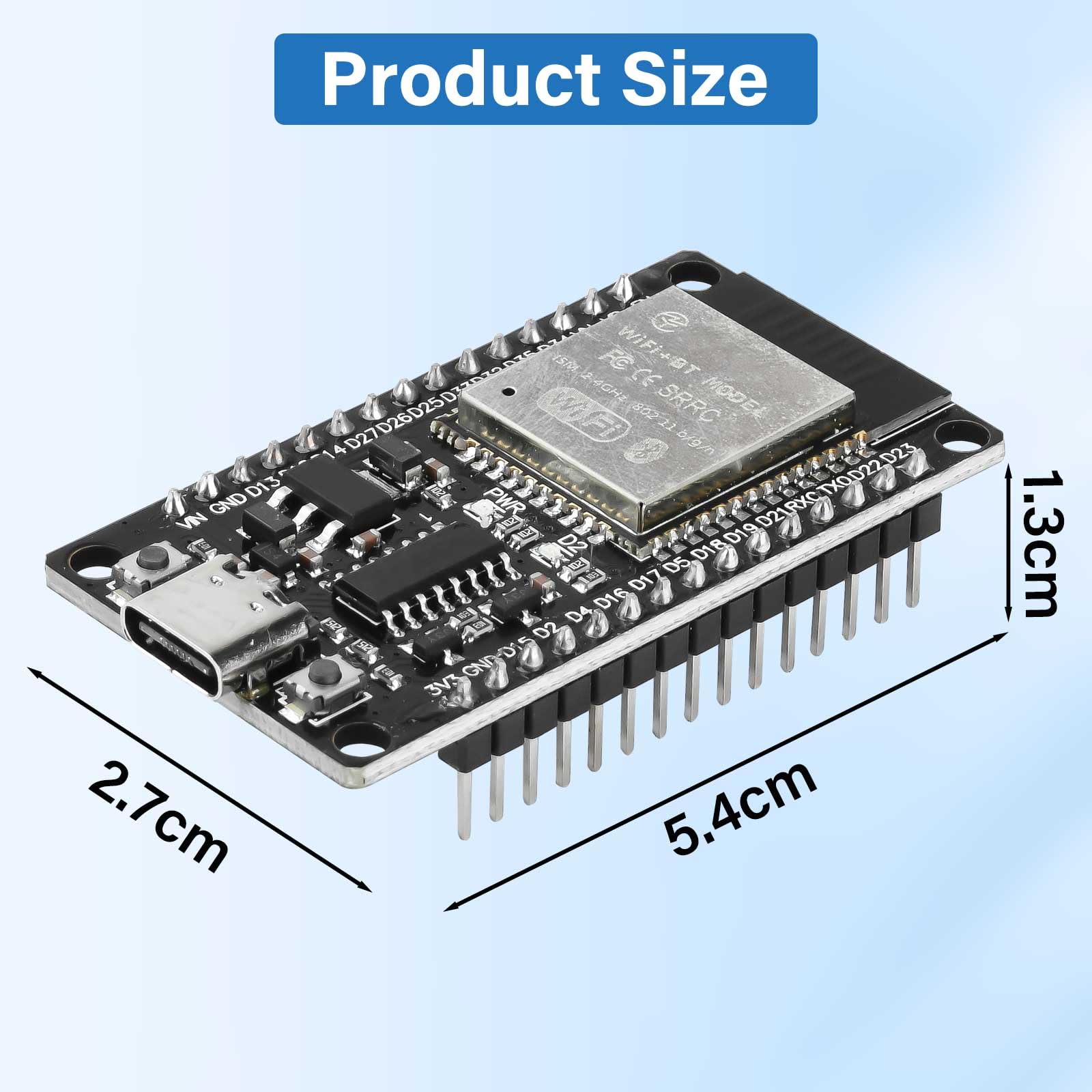 Diymore ESP32 NodeMCU Carte de développement USB C 2.4 GHz WiFi Bluetooth CH340