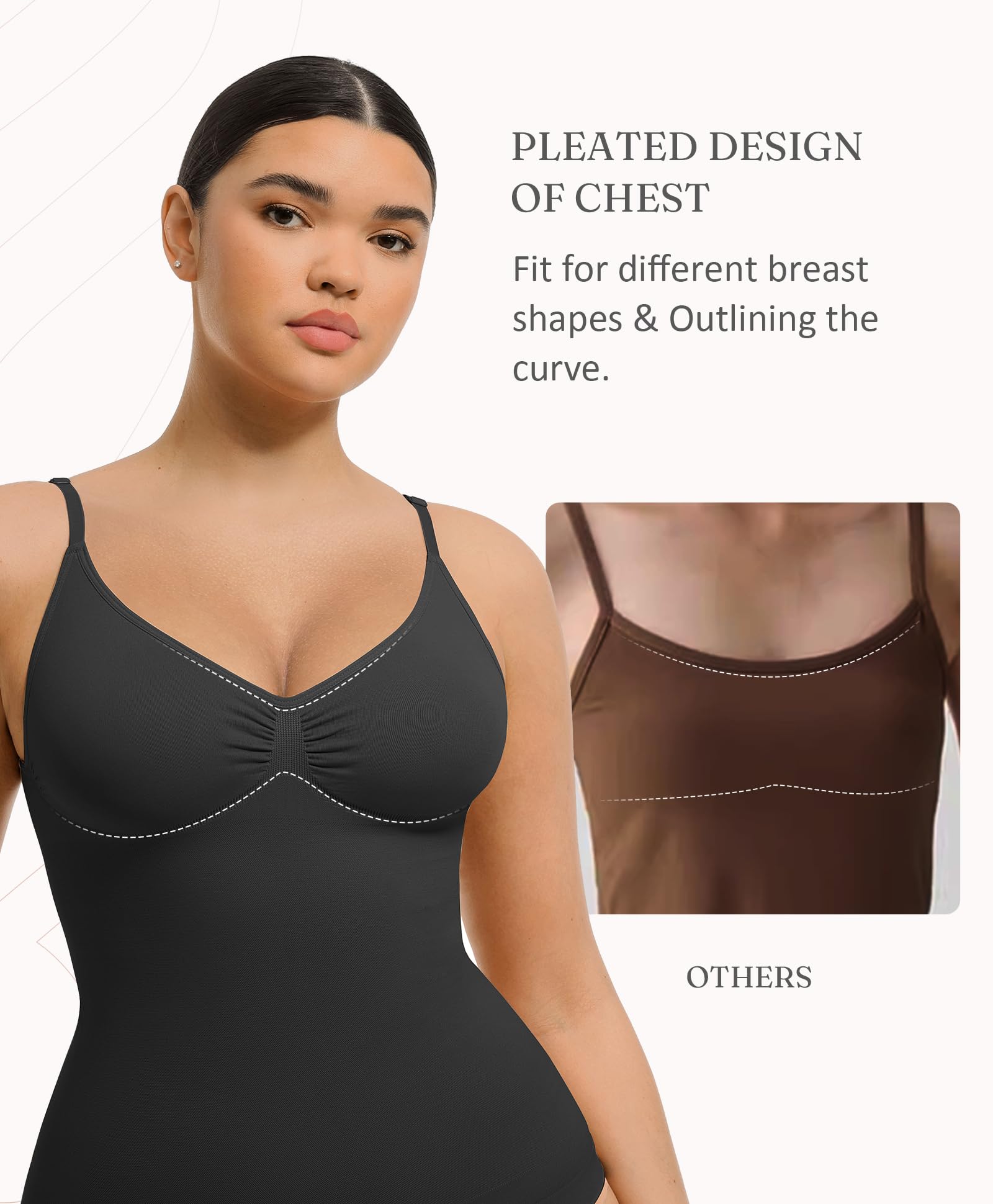 FeelinGirl Chaleco de compresión sin costuras para mujer | Camisa ligera y cómoda para todo el día con control de abdomen con correas ajustables, suaviza tus curvas