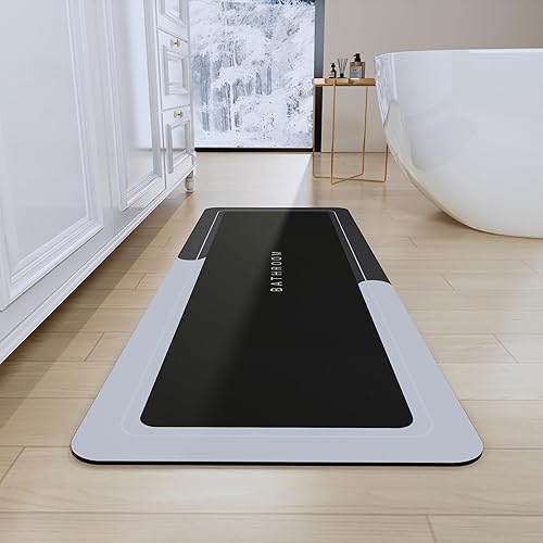 Vista 71 de Alfombras de baño 24x48 pulgadas, alfombra mágica moderna para el baño, alfombra de goma antideslizante de secado rápido absorbente, alfombras