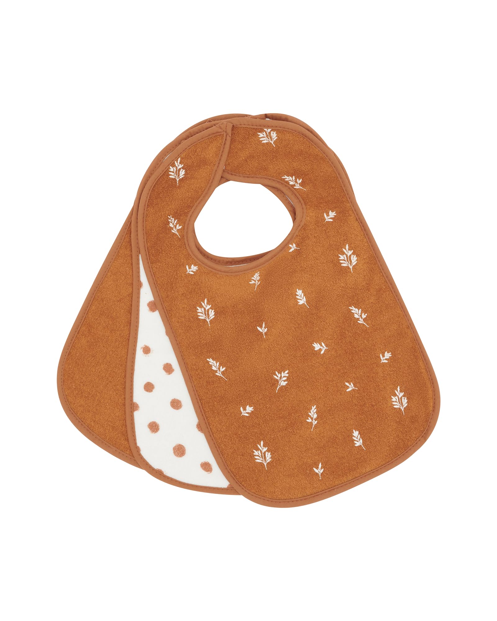Kindsgard Baby Klettlätzchen 3er-Pack „happaklat“ – Zweige Zimt – 75% Bio-Baumwolle – weich, pflegeleicht & waschbar – ideal für Babys & Kleinkinder – einfach anzulegen