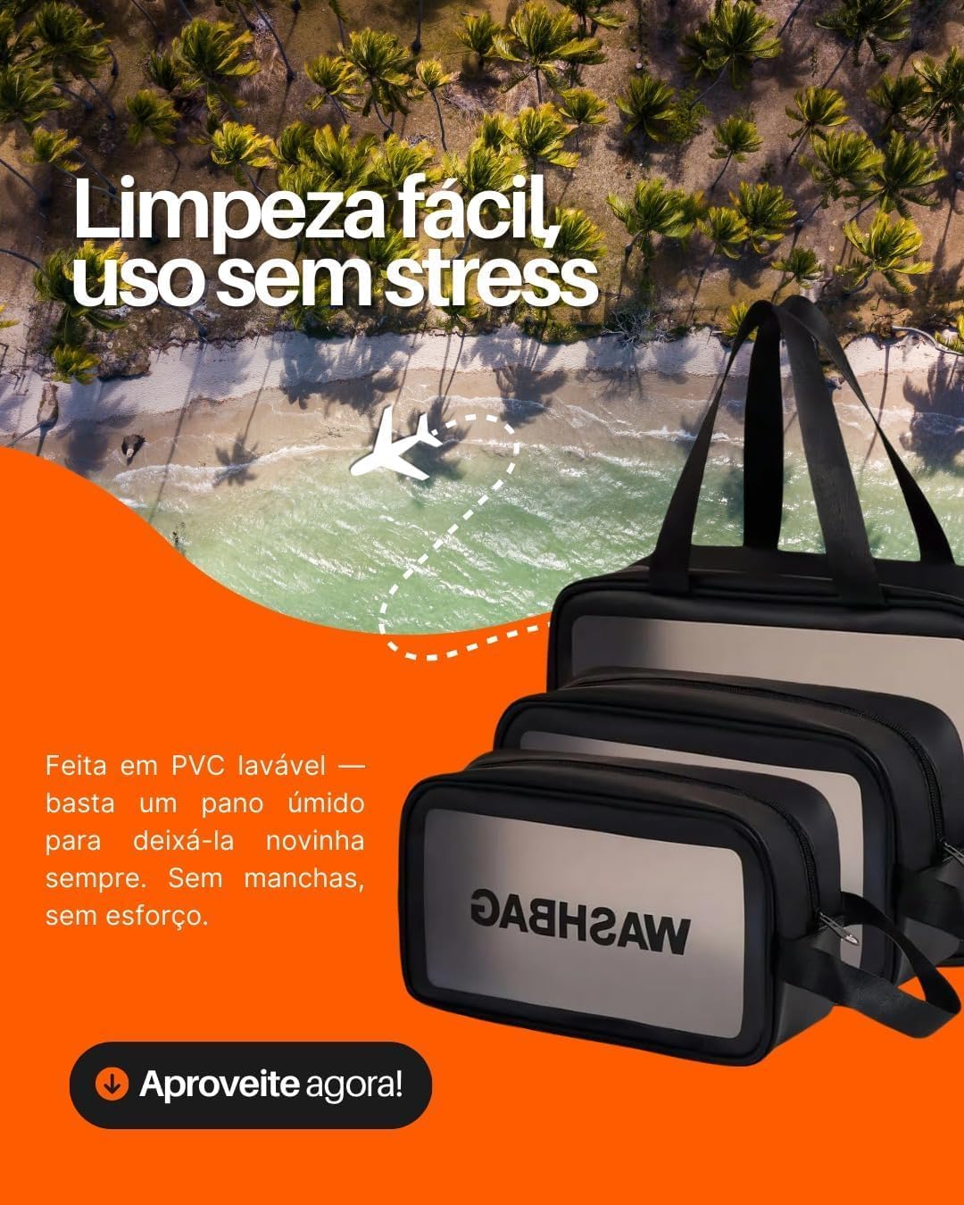 Kit 3 Necessaire Feminina Viagem Praia PVC Impermeável Zíper Grande Espaçosa Bolsa Organizadora Cosméticos Lavável Durável Prática Estilo Blogueira Luxo (PRETA) Kit 3 Necessaire Feminina Viagem Praia PVC Impermeável Zíper Grande Espaçosa Bolsa Organizadora Cosméticos Lavável Durável Prática Estilo Blogueira Luxo (PRETA)